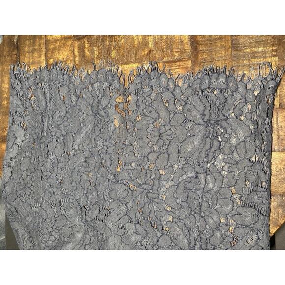 CHASER NWT Gray High Waist Lace Exposed Zipper Lined Mini Pencil Skirt Small - Picture 5 of 16